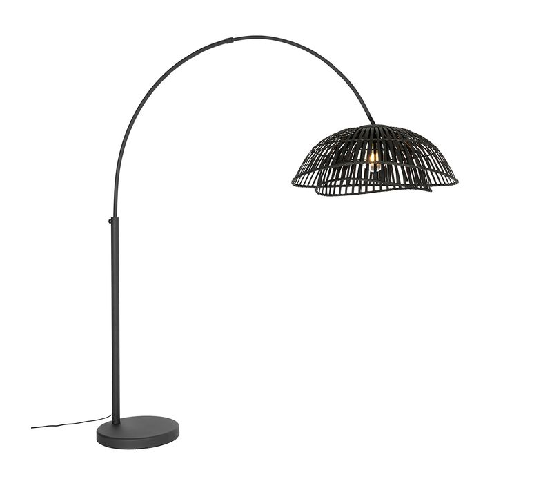 Lampe D'arche Orientale En Bambou Noir - Pua