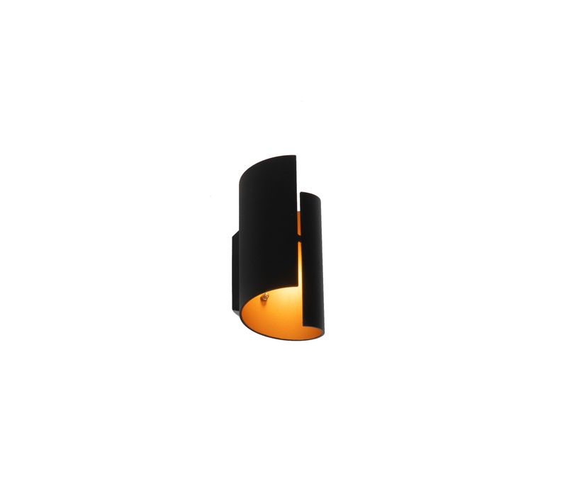 Applique Murale Intelligente Noire Avec Intérieur Doré, Wifi G9 Inclus - Faldo