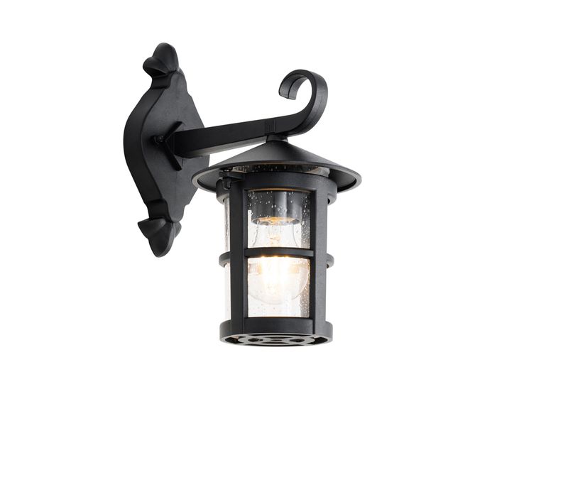 Lanterne Murale D'extérieur Classique Noire Ip44 - Herb