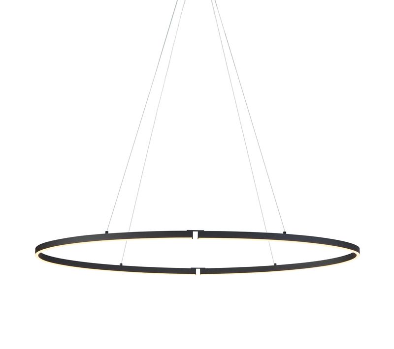 Suspension Design Noire Ovale 120cm LED Incluse À Intensité Variable En 3 étapes - Ovallo