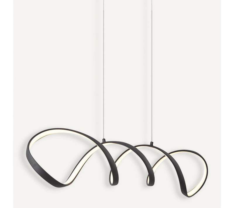 Suspension Design Noire 100 Cm LED Incluse À Intensité Variable En 3 étapes - Wokkel