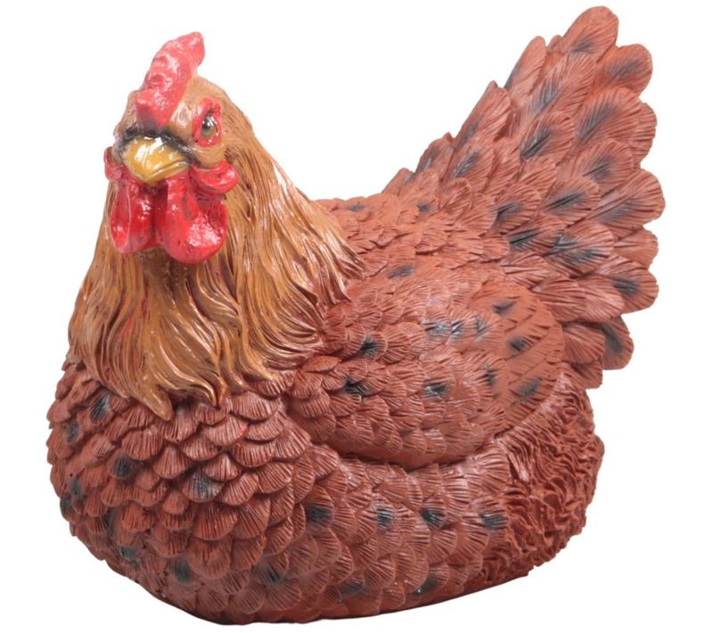 Poule Couvant En Résine Coloris Brun 24 X 18 X 20 Cm