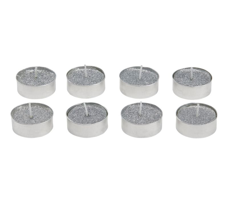 Bougies pailletées x8  Argent