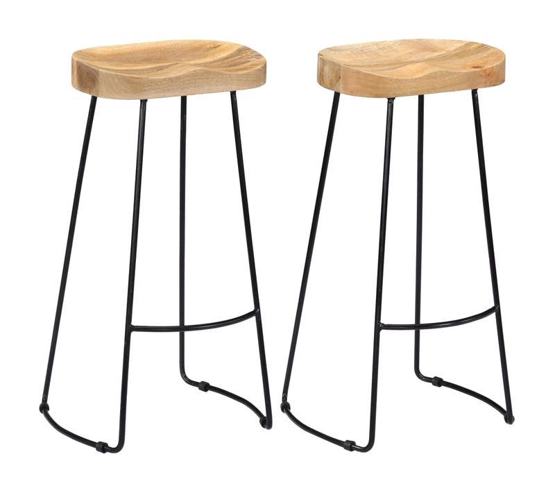 Tabourets De Bar Gavin Lot De 2 Bois De Manguier Massif