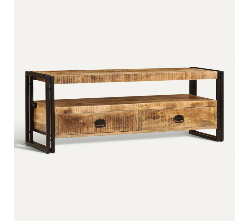 Meuble TV 120x35x45 Cm Bois Solide De Manguier