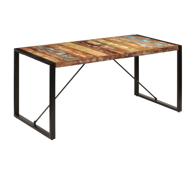 Table De Salle À Manger 160x80x75cm Bois De Récupération Massif