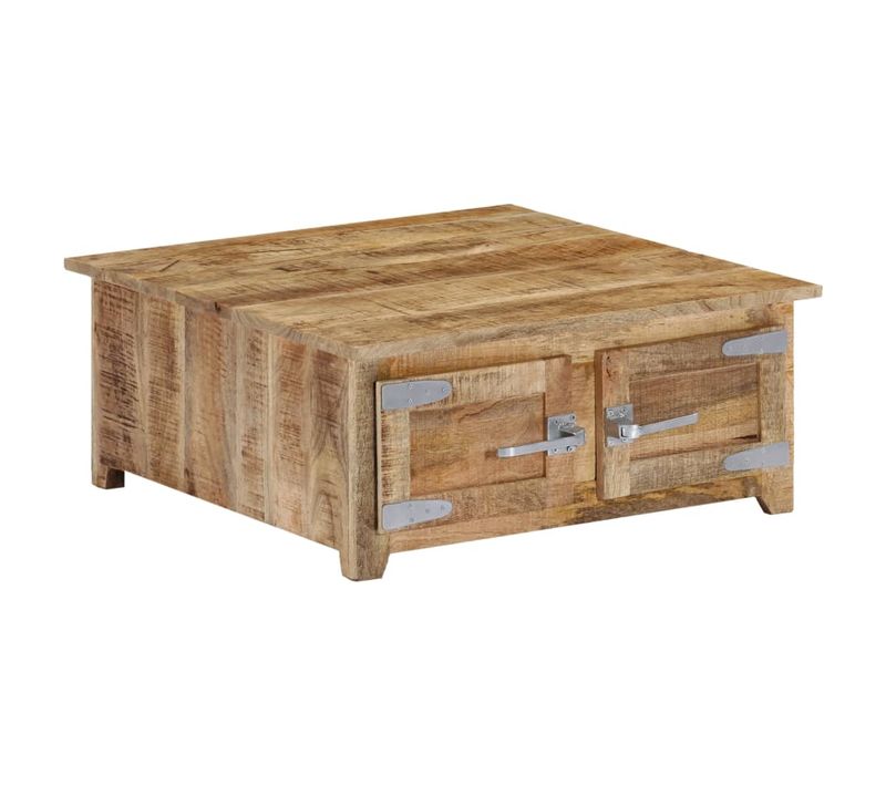 Table Basse 70x70x30 Cm Bois De Manguier Solide
