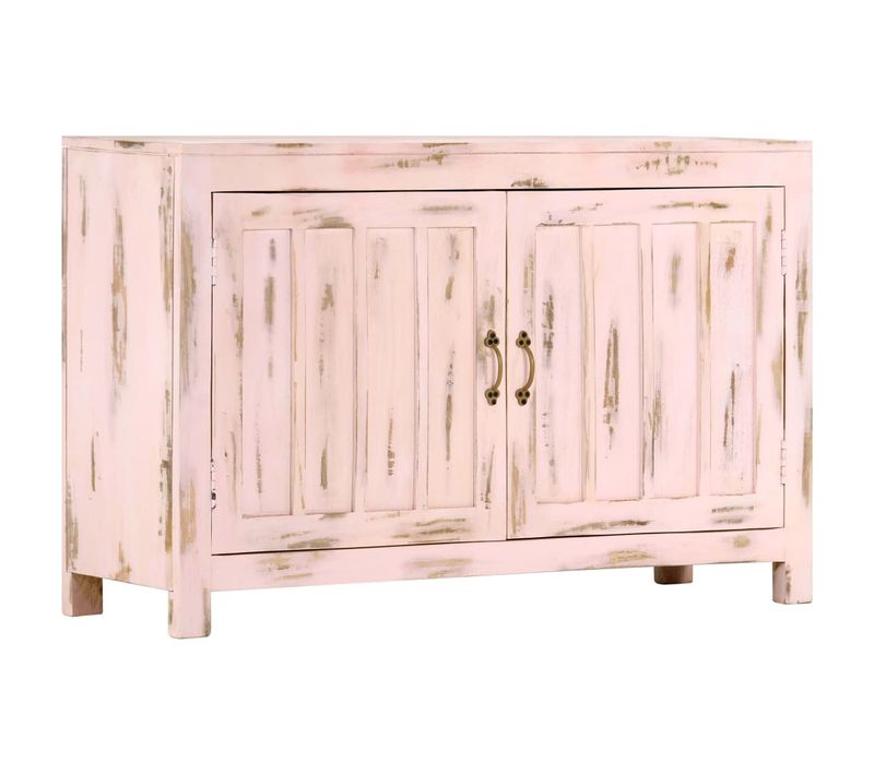 Buffet Rose Clair 110x35x70 Cm Bois De Manguier Massif