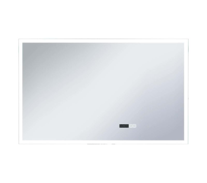 Miroir À LED Et Capteur Tactile Et Affichage D'heure 100x60 Cm