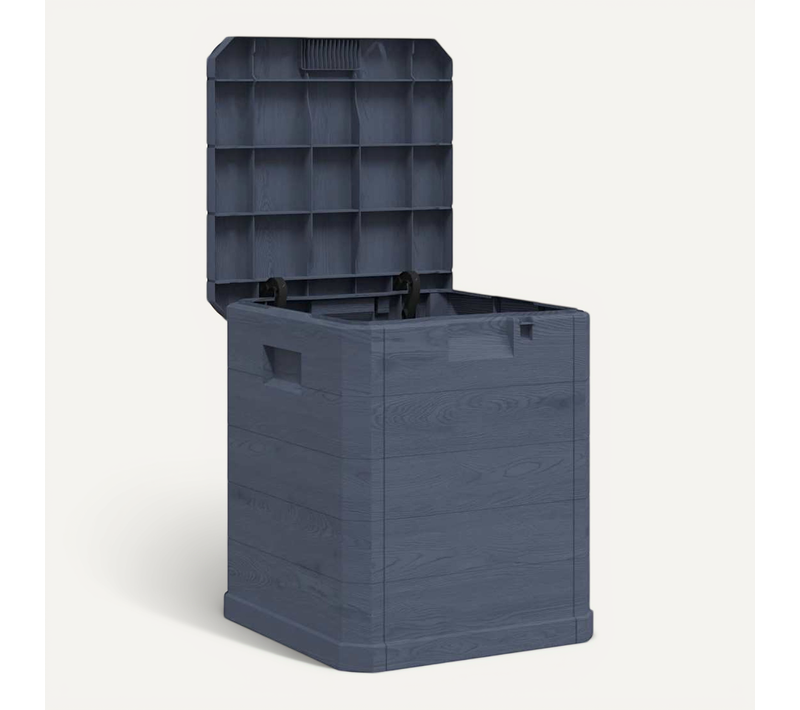 Vidaxl Boîte De Rangement De Jardin Verrouillable 90 L Anthracite Coffre De Stockage Extérieur