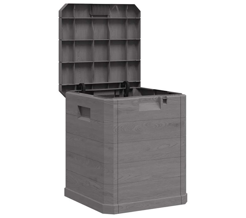 Vidaxl Boîte De Rangement De Jardin Verrouillable 90 L Marron Coffre De Stockage Terrasse Extérieur