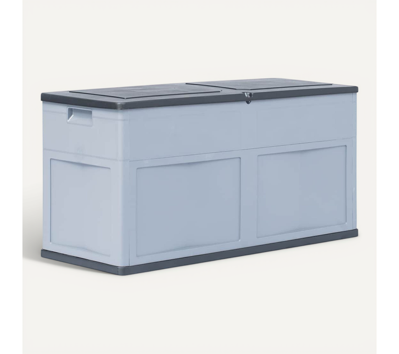Boîte De Rangement De Jardin Verrouillable 320 L Gris Noir Coffre Organisateur Terrasse Patio