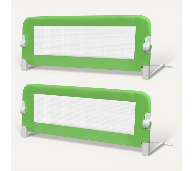 Barrière De Lit De Sécurité Pour Tout-petits 2pcs Vert 102x42cm