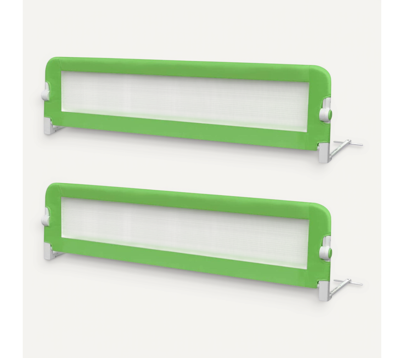 Barrière De Lit De Sécurité Pour Tout-petits 2pcs Vert 150x42cm