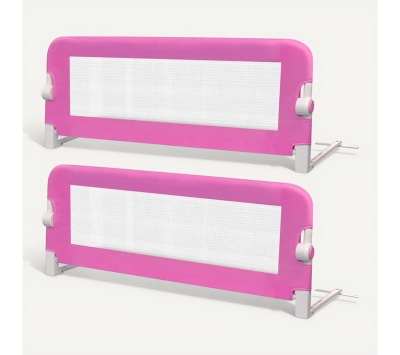 Barrière De Lit De Sécurité Pour Tout-petits 2pcs Rose 102x42cm