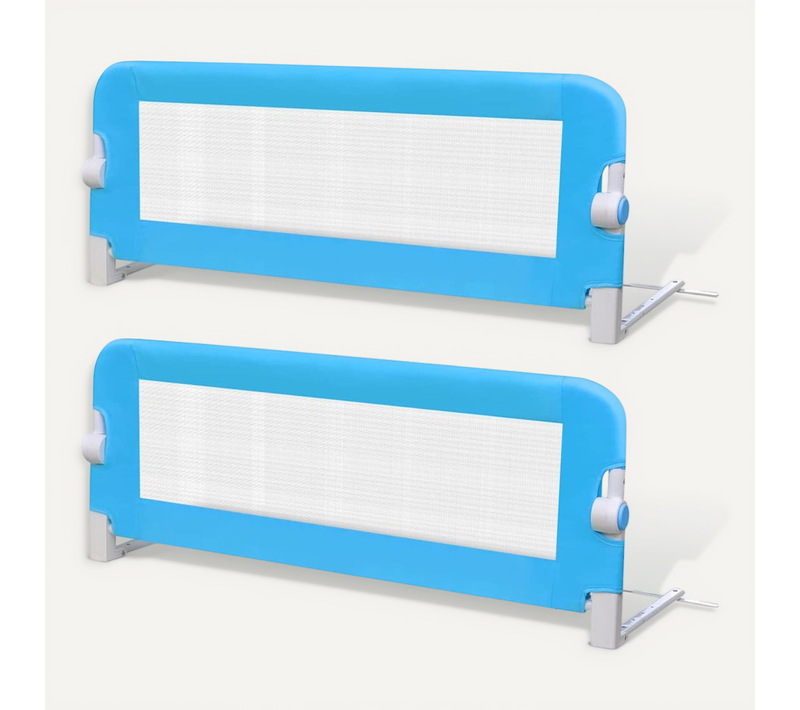 Barrière De Lit De Sécurité Pour Tout-petits 2pcs Bleu 102x42cm