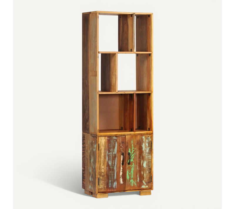 Bibliothèque 60x35x180 Cm Bois De Récupération Solide