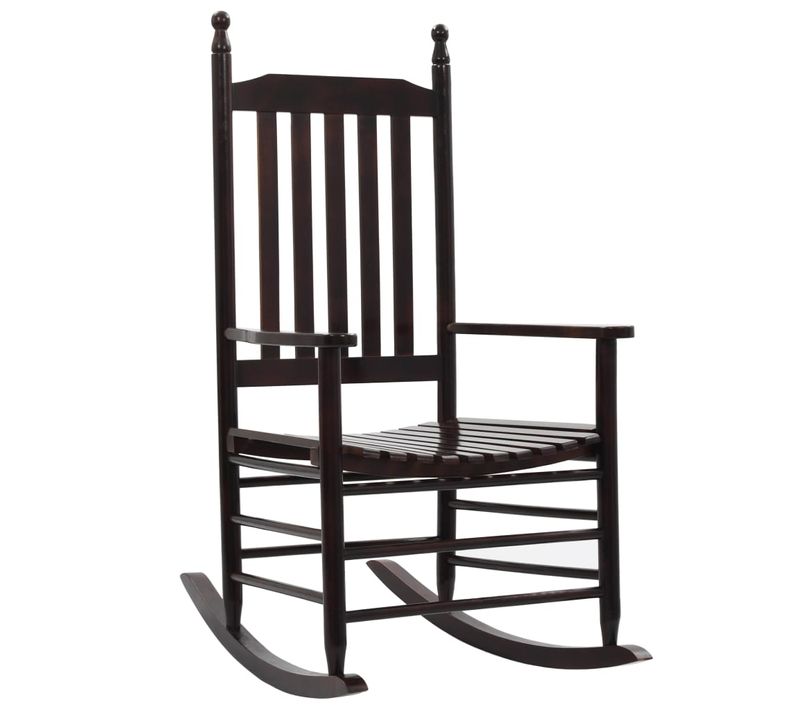 Chaise À Bascule Avec Siège Incurvé Marron Bois De Peuplier