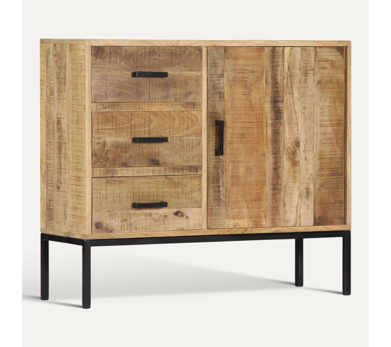 Buffet 88x30x71 Cm Bois De Manguier Massif