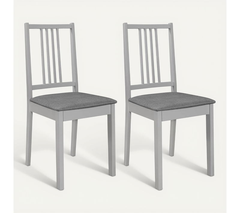Chaises À Manger Avec Coussins Lot De 2 Gris Bois Solide