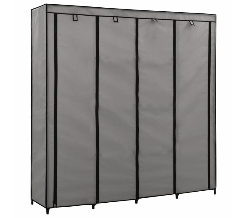 Garde-robe Avec 4 Compartiments Gris 175x45x170 Cm
