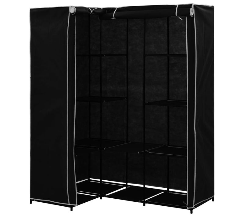Garde-robe D'angle Noir 130x87x169 Cm