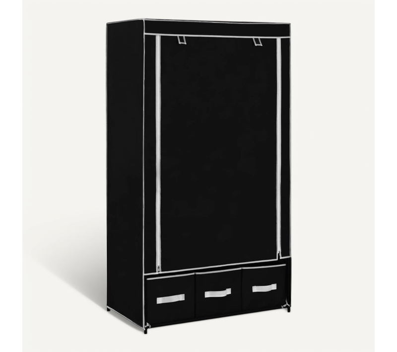 Garde-robe Noir 87 X 49 X 159 Cm Tissu