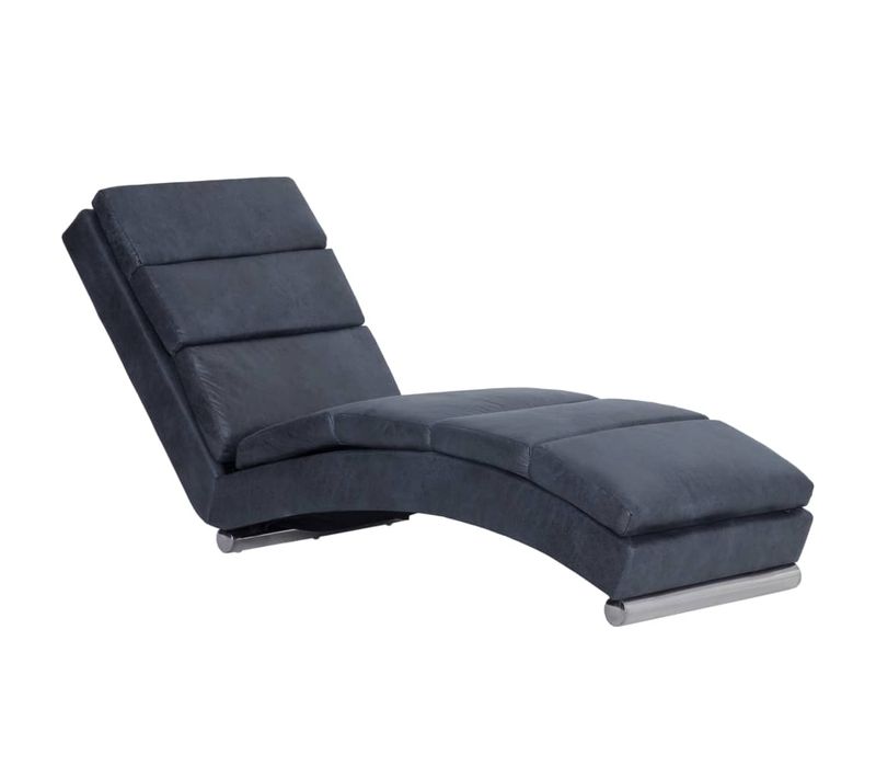 Chaise Longue Gris Simili Daim