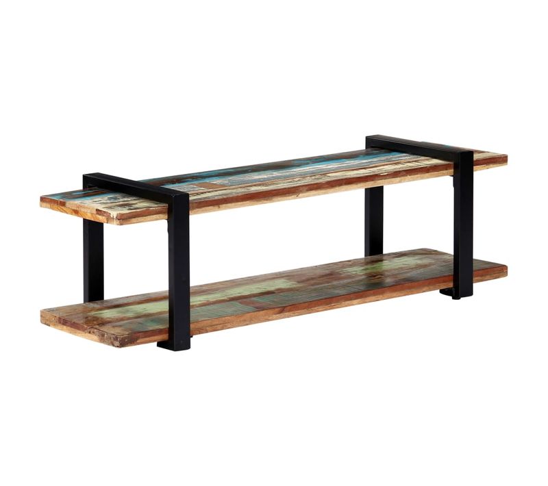 Meuble TV 130x40x40 Cm Bois De Récupération Massif