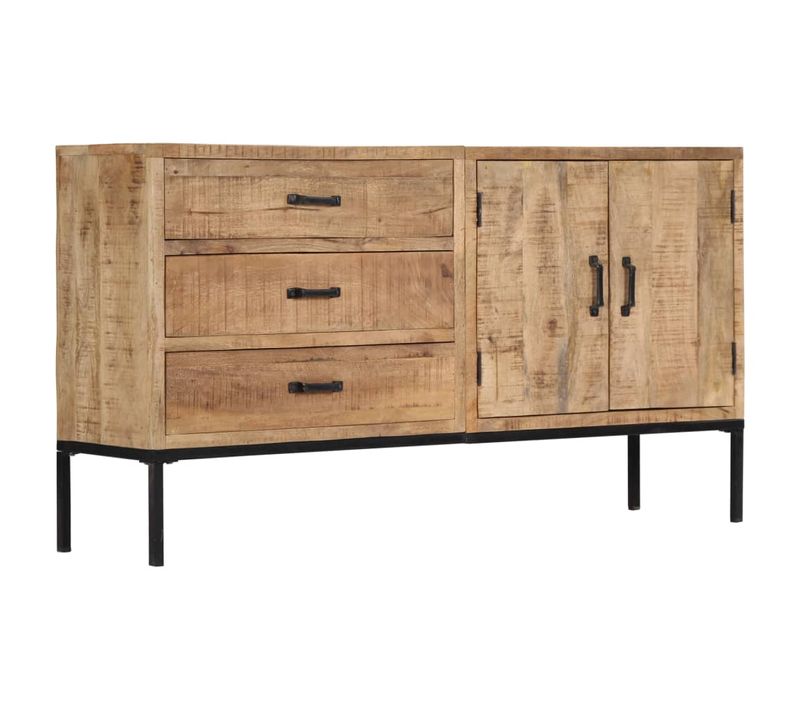 Buffet 140x35x75 Cm Bois De Manguier Massif