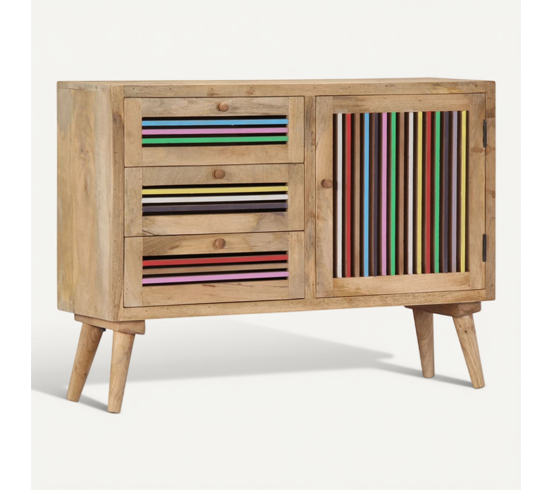 Buffet 100 X 30 X 75 Cm Bois De Manguier Massif
