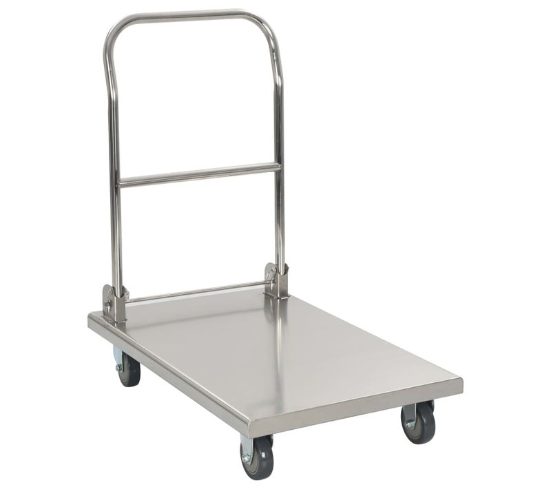 Chariot À Plateforme Argenté 82x53x86 Cm Acier Inoxydable