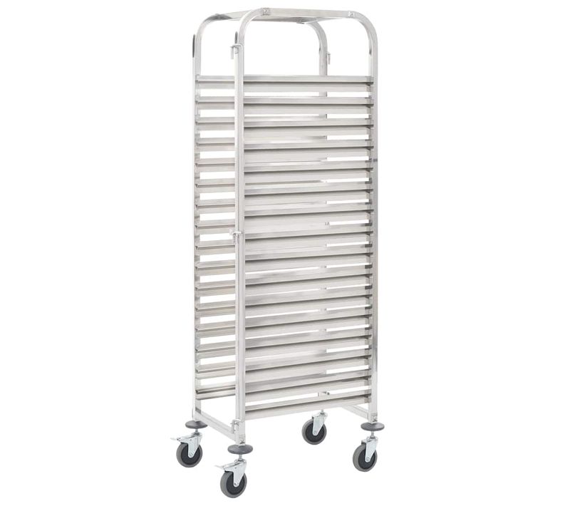 Chariot De Cuisine Pour 16 Plateaux 38x55x163 Cm Inox