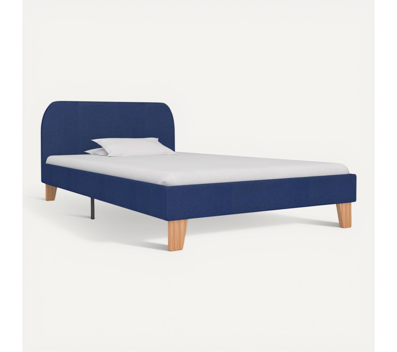 Cadre De Lit Sans Matelas Bleu Tissu 90x200 Cm