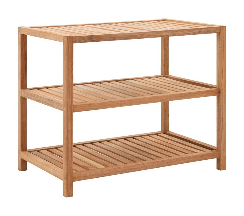 étagère De Salle De Bain Bois De Noyer Massif 65x40x55 Cm