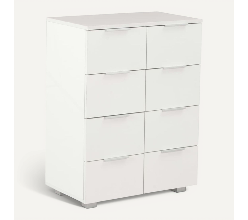 Buffet Blanc Brillant 60x35x80 Cm Bois Contreplaqué