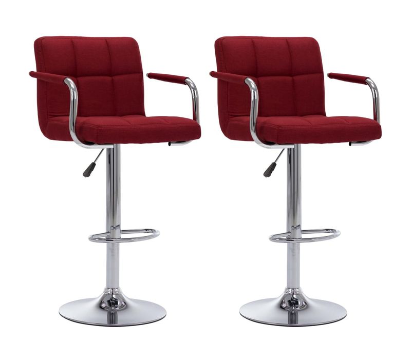 Chaises De Bar Lot De 2 Bordeaux Tissu