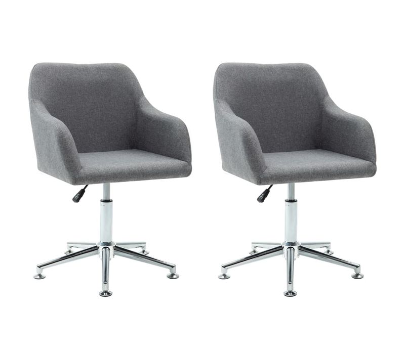Chaises Pivotantes À Manger Lot De 2 Gris Clair Tissu