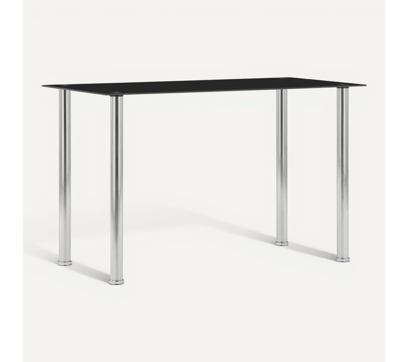 Table À Manger Noir 120x60x75 Cm Verre Trempé