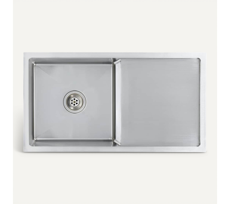 évier De Cuisine Manuel Acier Inoxydable 87x44x20 Cm Avec égouttoir Finition Brossée