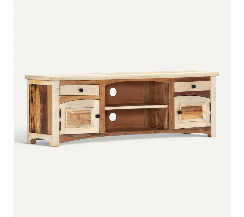Meuble TV 120 X 30 X 40 Cm Bois De Récupération Massif