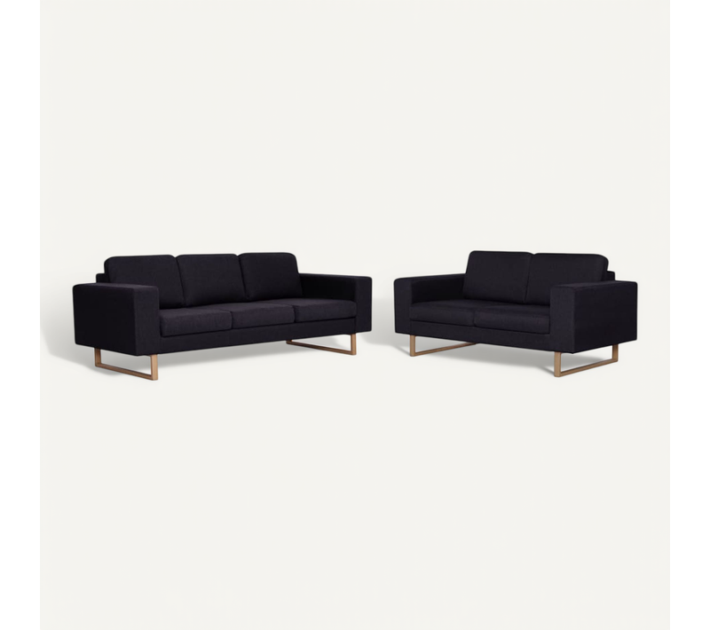 Ensemble De Canapé 2 PCs Tissu Noir