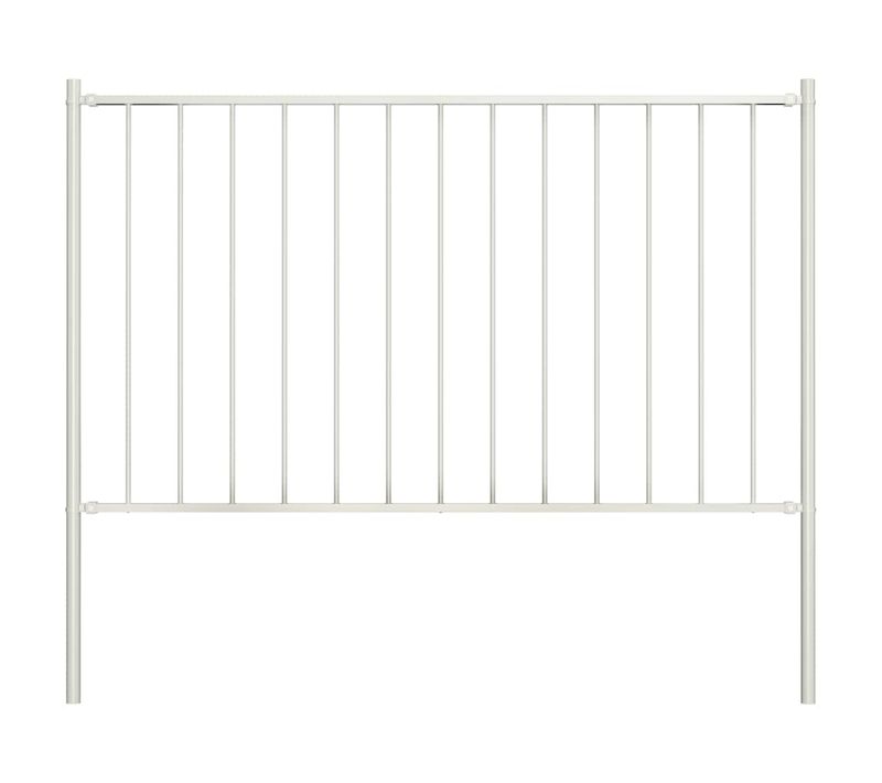 Panneau De Clôture Avec Poteaux En Acier Thermolaqué 1,81 X 0,75 M Blanc