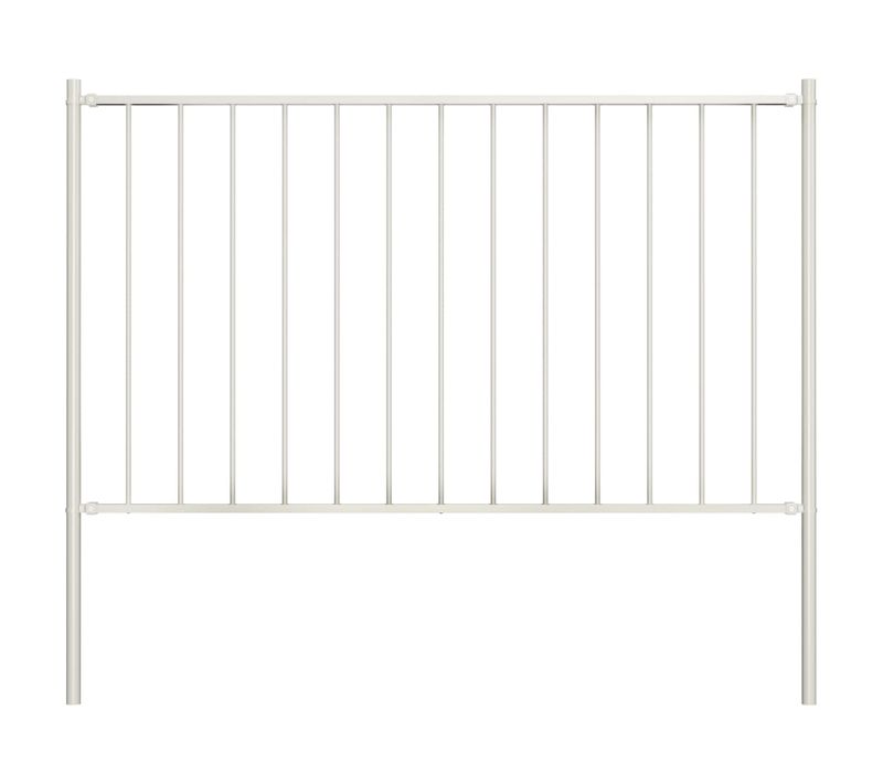 Panneau De Clôture Poteau Acier Enduit Poudre 1,7x1,25 M Blanc