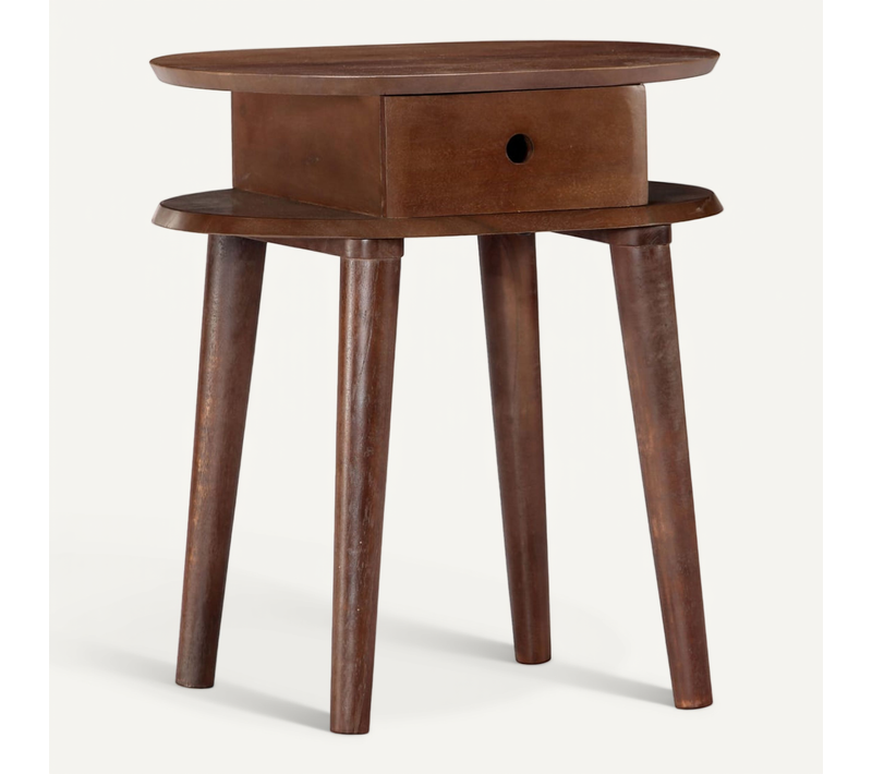 Table De Chevet 50x35x55 Cm En Bois D'acacia Massif