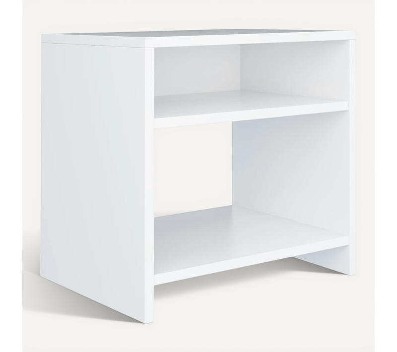 Table De Chevet Blanc 40x30x40 Cm Bois Contreplaqué