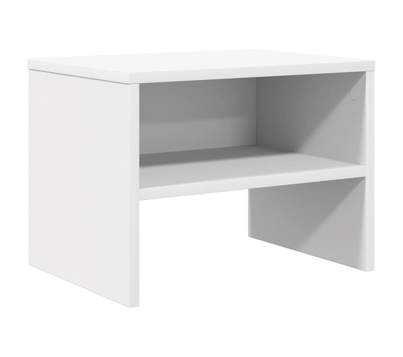 Cabinet De Chevet Avec Design Anti-tip et Rangement Ouvert Blanc 40x30x30 Cm Bois Composé