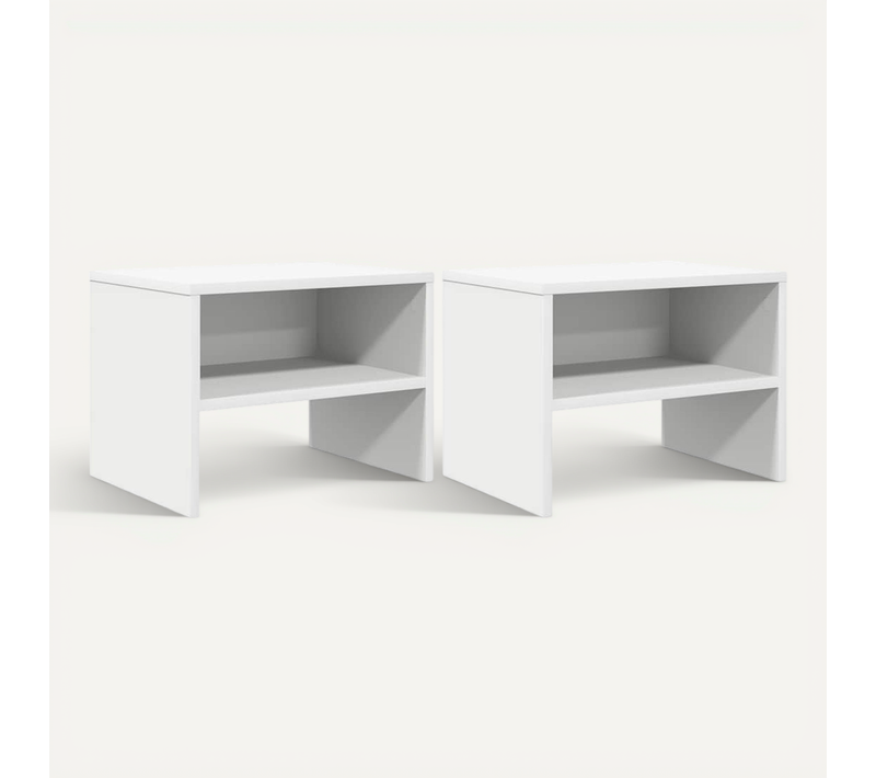 Tables De Chevet 2 Pièces Blanc 40x30x30 Cm Bois Contreplaqué