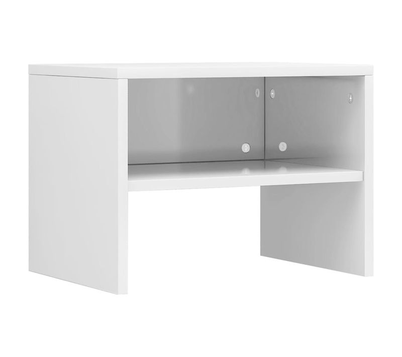 Table De Chevet Blanc Brillant 40 X 30 X 30 Cm Aggloméré