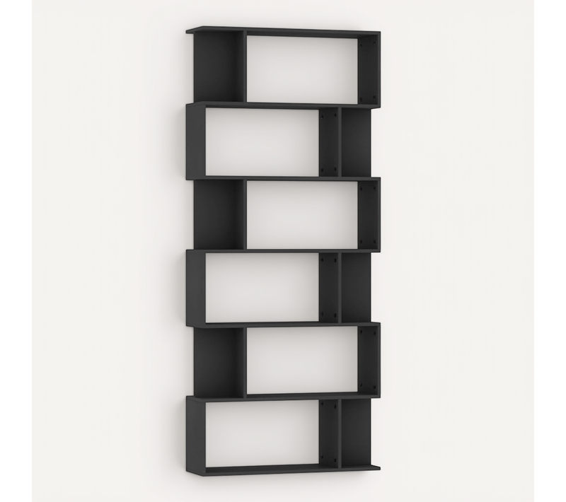 Bibliothèque/séparateur De Pièce Noir Bois Contreplaqué